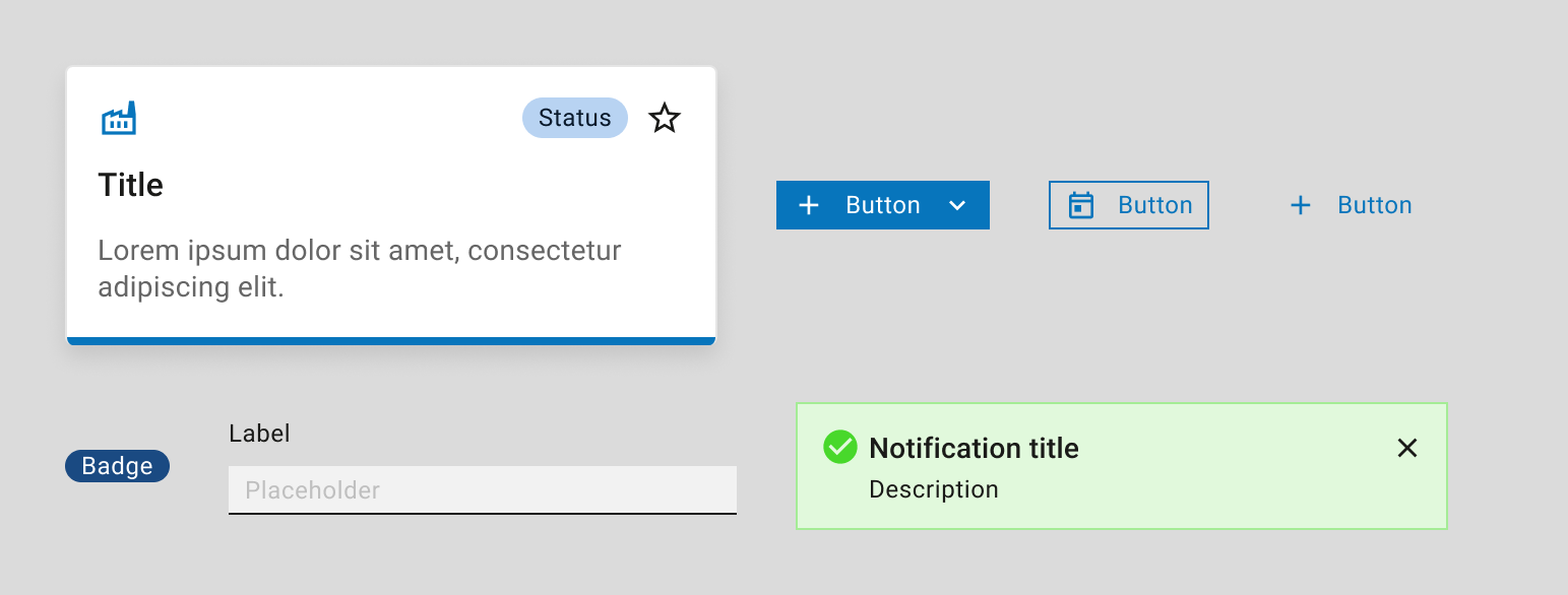 Alguns componentes do Plasma UI